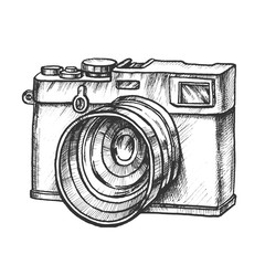 Wall Mural - photo camera digital gadget monochrome vector. ancient photography camera. photograph technological 