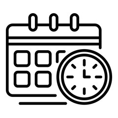 Poster - Clock calendar icon. Outline clock calendar vector icon for web design isolated on white background