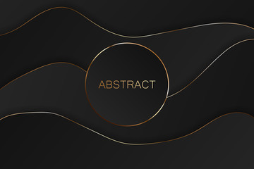 Wall Mural - Abstract black and gold luxury background. Vector illustration