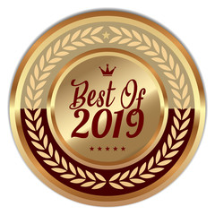 Wall Mural - Best of 2019. Vector Golden Badge.