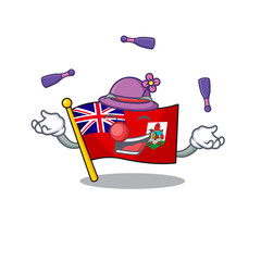 Poster - juggling vector flag bermuda cartoon on pole