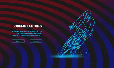 Wall Mural - Cycling race. Vector Sport Background for Landing Page Template.