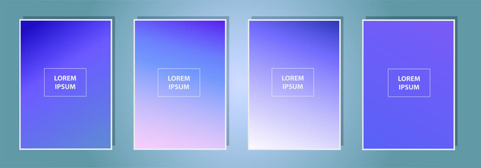 Fototapete - Abstract colorful vector blurred gradient backgrounds. Holographic template for your cover and design