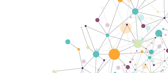 Poster - Line points connections geometric abstract background.