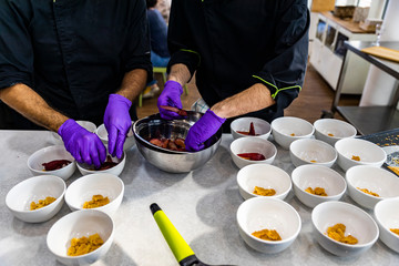 Chef preparing food for his clients