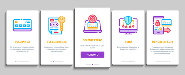 Poster - Carder Hacker Onboarding Mobile App Page Screen Vector Thin Line. Carder Silhouette And Smartphone, Bug And Fraud Virus, Laptop And Card Concept Linear Pictograms. Contour Illustrations