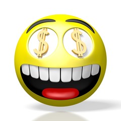 Wall Mural - 3D emoji/ emoticon - dollar signs