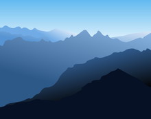 Blue Mountains Layers - Blue Hour In The Mountains - Illustration 