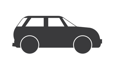Poster - simple style black icon of car
