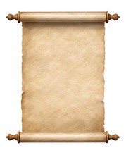 Old Vertical Paper Scroll Isolated