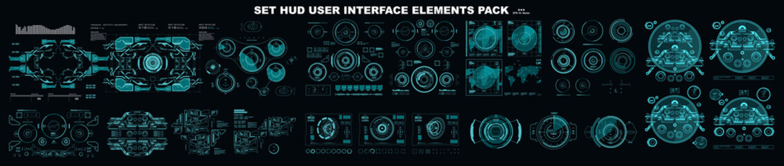 Poster - futuristic hud virtual graphic touch user interface, hud interface elements. hud dashboard display