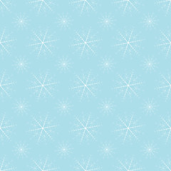 Aufkleber - Seamless christmas snow flake pattern. Trendy vector wallpaper. Christmas backdrop. Modern abstract pattern with snowflakes for print design. Seasonal nature background. Modern vector illustration.
