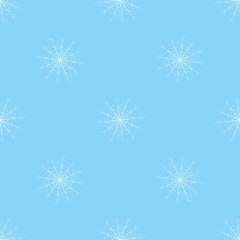 Poster - Seamless christmas snow flake pattern. Trendy vector wallpaper. Christmas backdrop. Modern abstract pattern with snowflakes for print design. Seasonal nature background. Modern vector illustration.