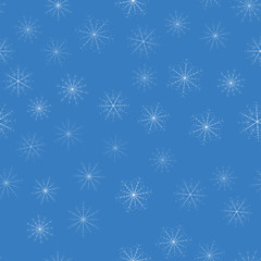 Aufkleber - Seamless christmas snow flake pattern. Trendy vector wallpaper. Christmas backdrop. Modern abstract pattern with snowflakes for print design. Seasonal nature background. Modern vector illustration.