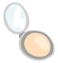 Sticker - Face powder, illustration, vector on white background.