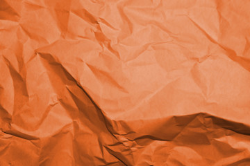 Orange texture of crumpled paper.