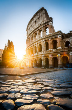 sunrise at the rome colosseum, italy