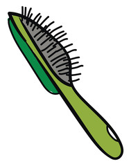 Poster - Big hairbrush, illustration, vector on white background.