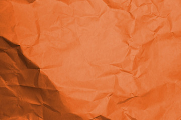 Orange texture of crumpled paper.