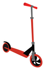 Canvas Print - Red scooter, illustration, vector on white background.