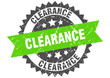 clearance grunge stamp with green band. clearance