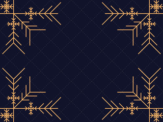 Wall Mural - Art deco frame with snowflakes. Vintage linear border.Style of the 1920s and 1930s. Vector illustration