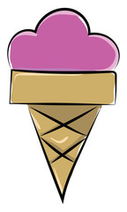 Sticker - Ice cream, illustration, vector on white background.