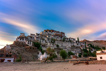 An evening view of Thiksey Monastery (Thikse Gompa) Leh, India