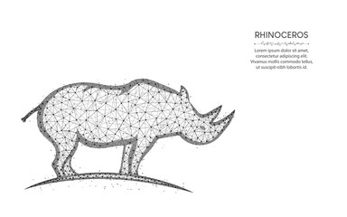 Sticker - Rhinoceros polygonal vector illustration