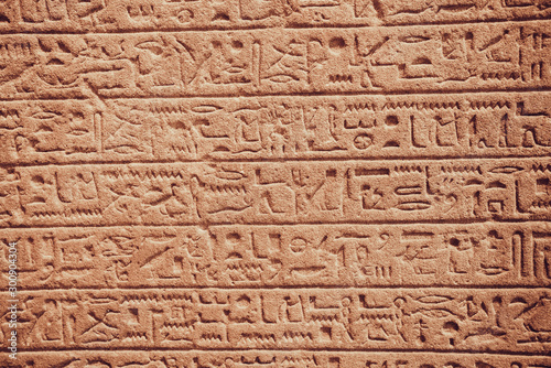 Fotomural old egypt hieroglyphs carved on the stone