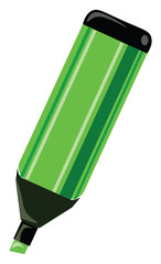 Sticker - Green marker, illustration, vector on white background.