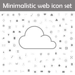 Sticker - Cloud line icon. Web, minimalistic icons universal set for web and mobile on white background