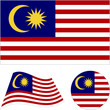 Malaysia. National flag. Abstract concept, icon set. Vector illustration on white background.