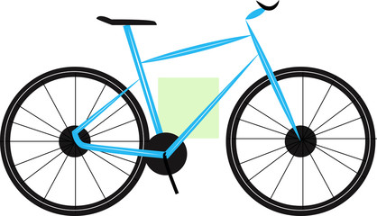 Sticker - Blue bike, illustration, vector on white background.