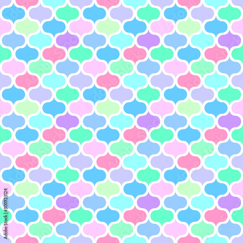 Seamless mosaic multicolour pattern. Diagonal texture.