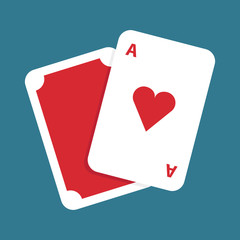 Sticker - Playing cards, illustration, vector on white background.