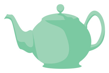 Sticker - Teapot, illustration, vector on white background.