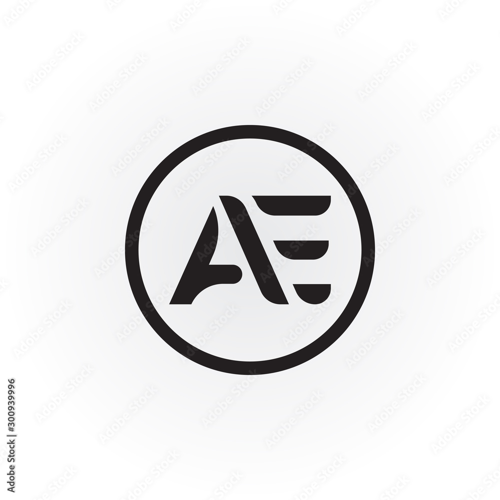Initial letter mark AE logo Vector. AE Letter logo. AE font type logo ...