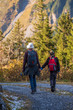 © S J Lievano - mother and son hiking in the mountains