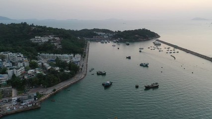 Poster - Aerial view sunset at Cheung Chau of Hong Kong