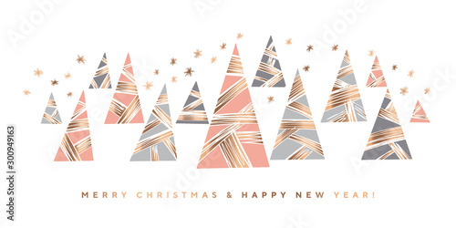 Elegant abstract triangle Christmas tree design.