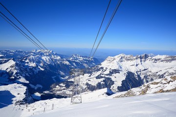 Wall Mural - panorama winter view from Titlis mountain