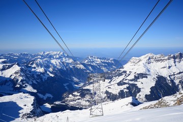 Wall Mural - panorama winter view from Titlis mountain