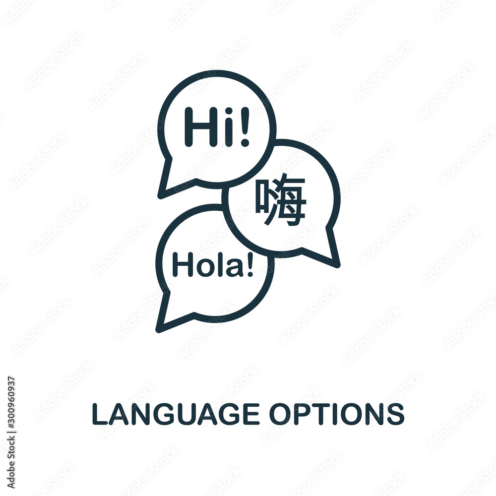 Language Options icon outline style. Thin line creative Language ...