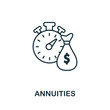 Annuities icon outline style. Thin line creative Annuities icon for logo, graphic design and more