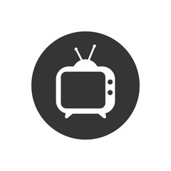 Poster - TV icon. Tv Icon in trendy flat style isolated on gray background. Television symbol for your web site design, logo, app, UI. Vector