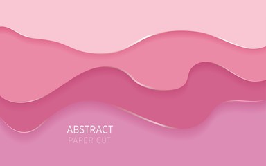 Wall Mural - pink abstract paper cut slime background,can be used in cover design, poster, flyer, book design, website backgrounds or advertising. vector illustration.