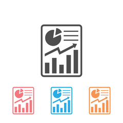 Poster - Report icon set in flat style. Accounting symbol for your web site design, logo, app, UI