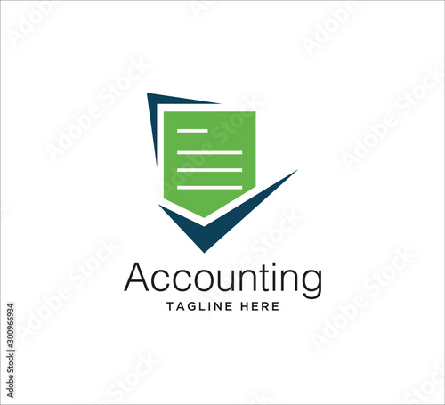 Fotomural accounting financial logo design concept