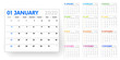 © mariia_may - 2020 calendar. calendar template on white background. Editable vector file available. English and sunday to monday version.Set of 12 Months. vector